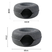 foldable felt cat tunnel bed, view 12 - MRSLM