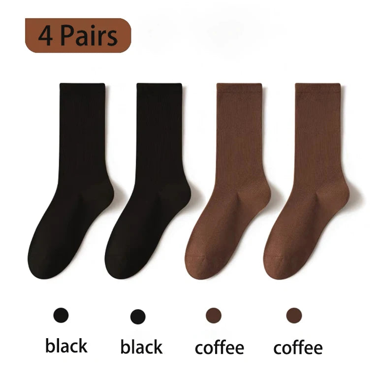 4 Paar lockere Damen-Baumwollsocken