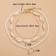 sea shell choker necklace set, view 7 - MRSLM