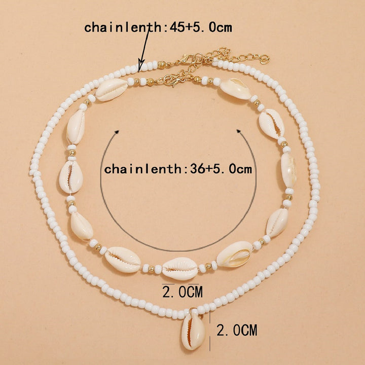 Bohemian Summer Sea Shell Choker Necklace Set