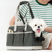 canvas pet carrier shoulder bag, view 6 - MRSLM