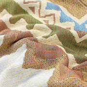 Vintage geometric pattern boho throw blanket, view 5 - MRSLM