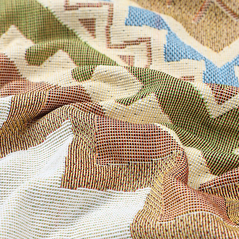 Vintage geometric pattern boho throw blanket, view 5 - MRSLM