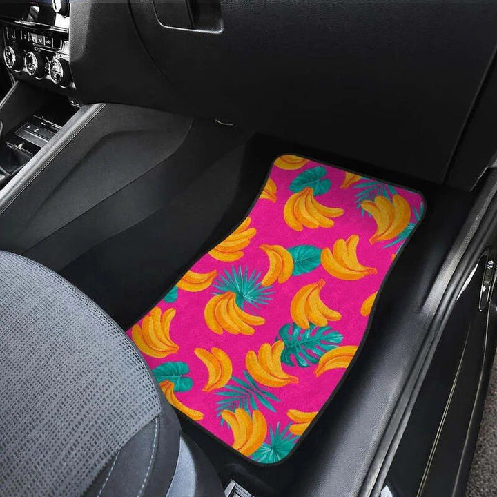 Tropical Pink Banana Print Car Floor Mats