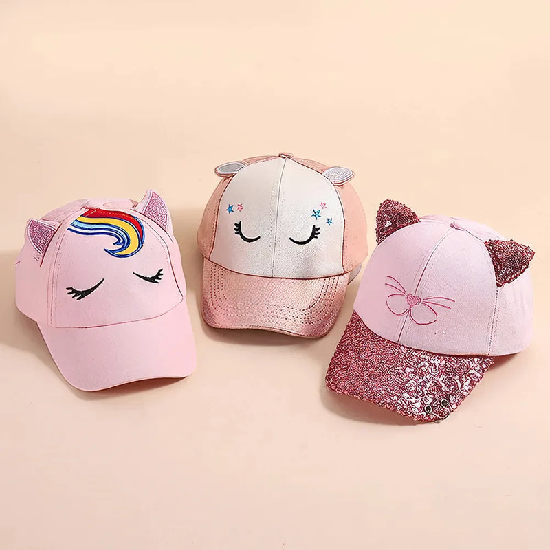 Korean cat embroidery kids baseball cap, view 5 - MRSLM