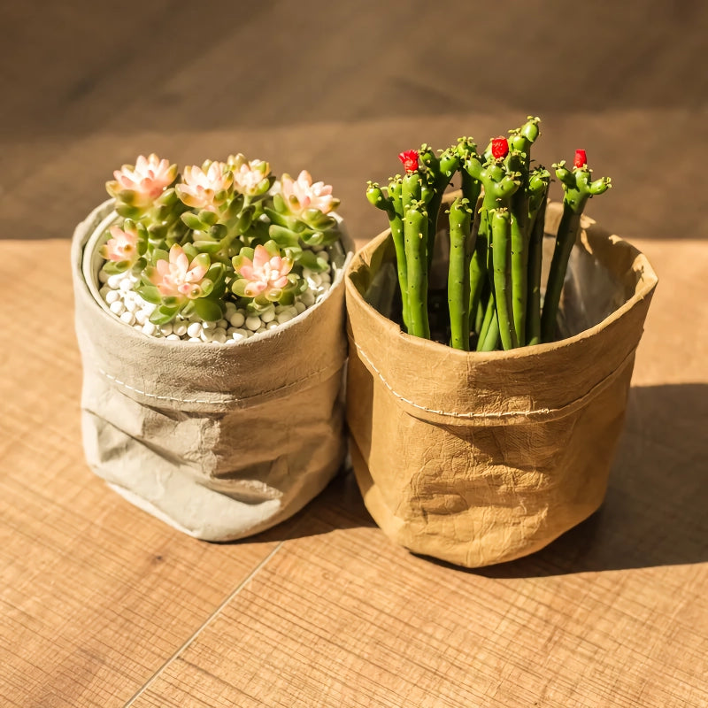 washable kraft paper flower pot, view 4 - MRSLM
