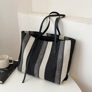 Striped canvas tote bag, view 3 - MRSLM