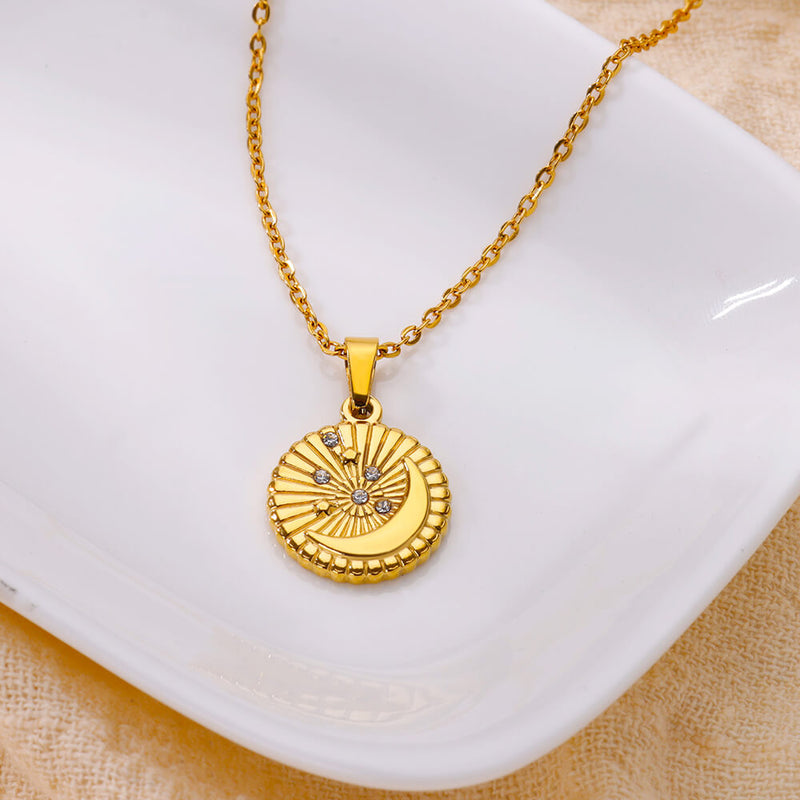 star disc pendant necklace, view 6 - MRSLM