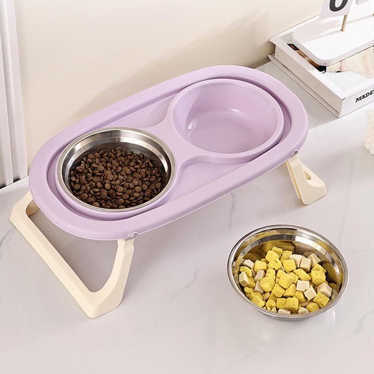 Alimentador dobrável antiderrapante para gatos
