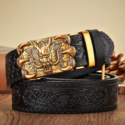 Dragon automatic buckle leather belt, view 2 - MRSLM