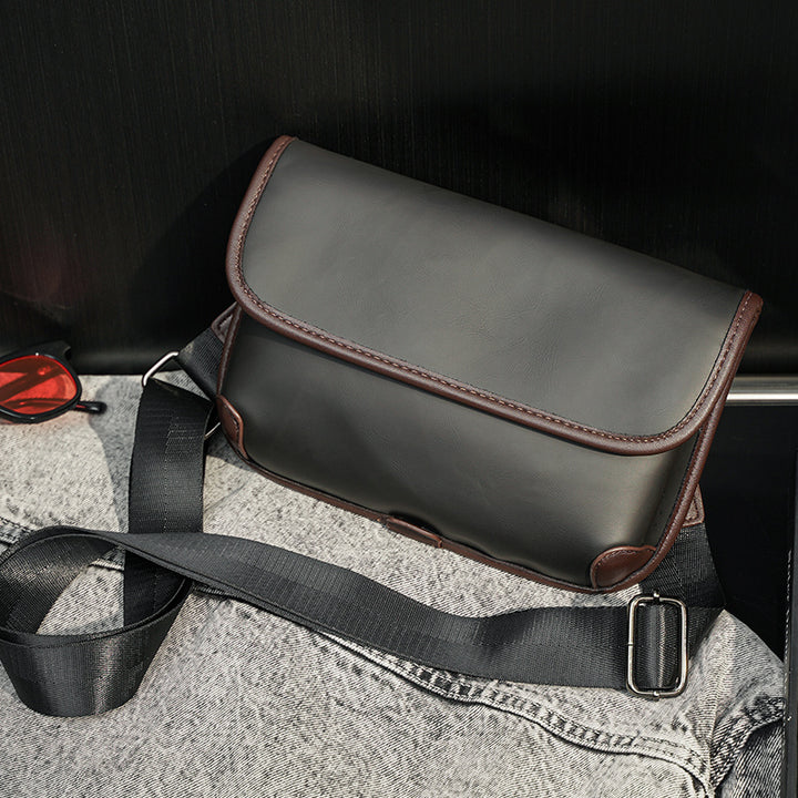 Fashion Leather Check Pattern Shoulder Bag Street