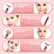 5-in-1 rose quartz face massager wand, view 3 - MRSLM