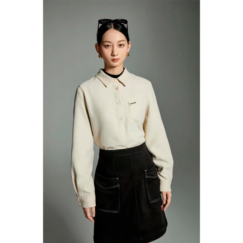 long sleeve polo neck blouse, view 8 - MRSLM
