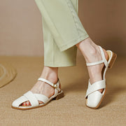 Casual low-heel summer leather sandals, view 5 - MRSLM