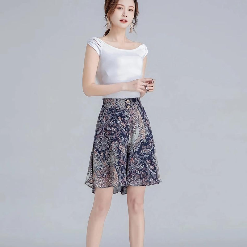 chiffon wide leg shorts skirt, view 16 - MRSLM
