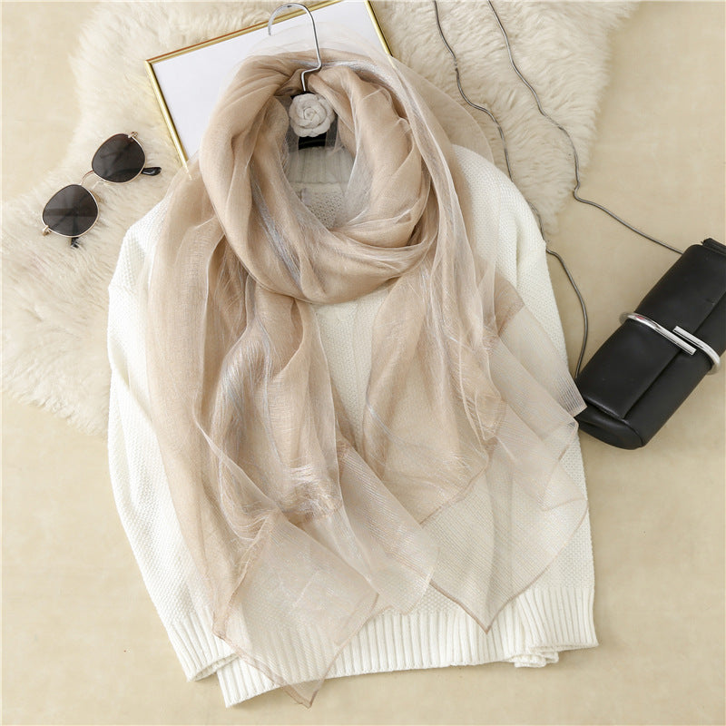 Wool silk scarf for women, view 6 - MRSLM