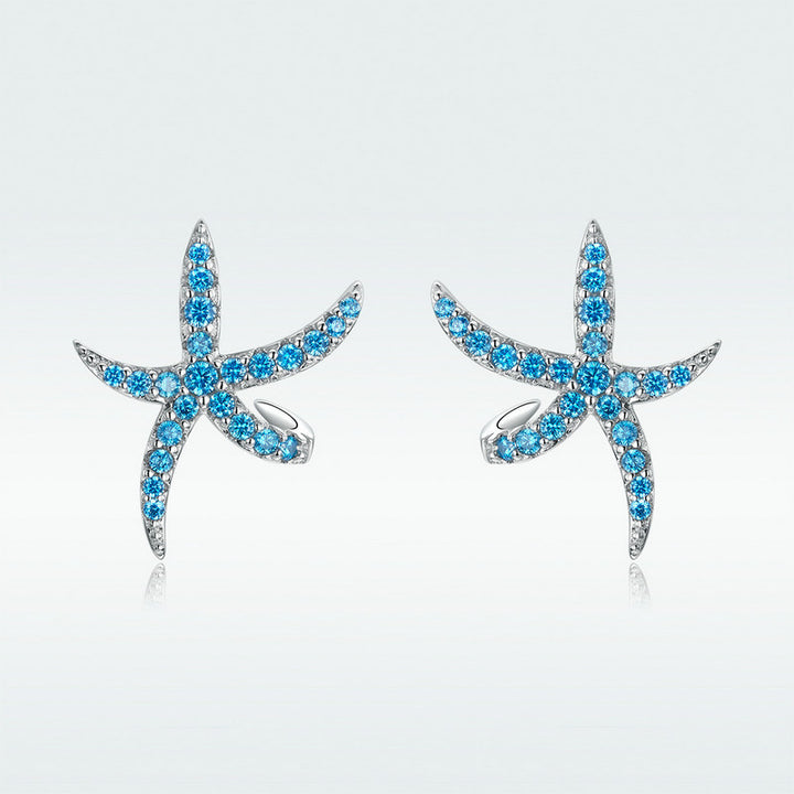 S925 Pentagram European And American Female Earrings