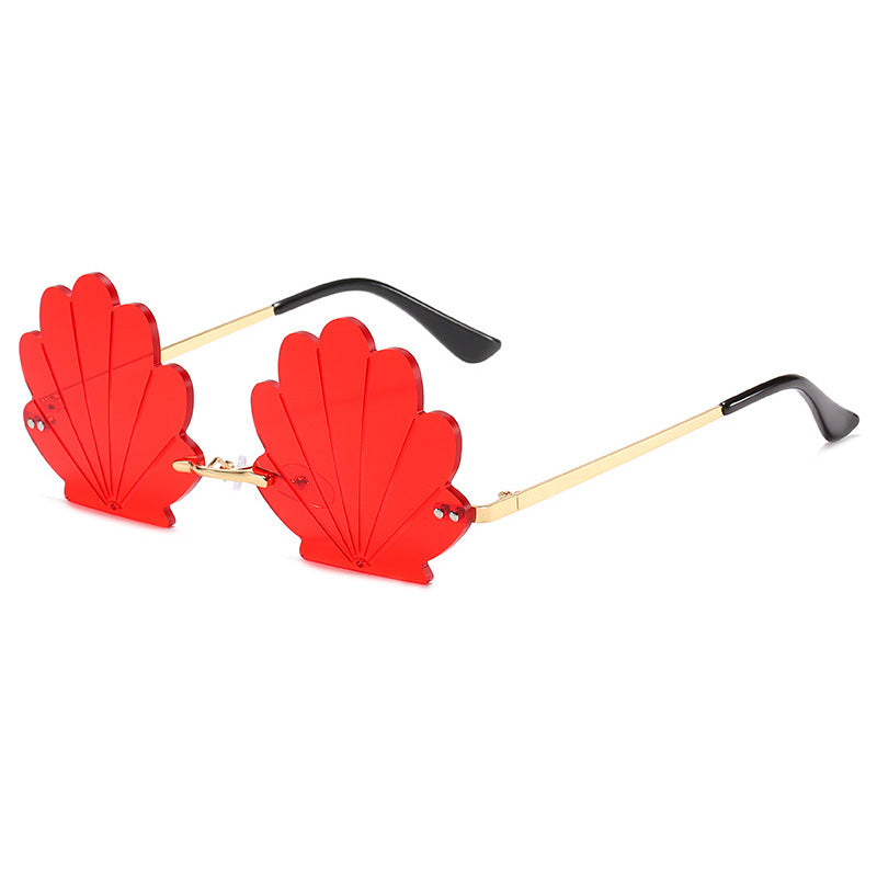 flower rimless retro sunglasses, view 9 - MRSLM