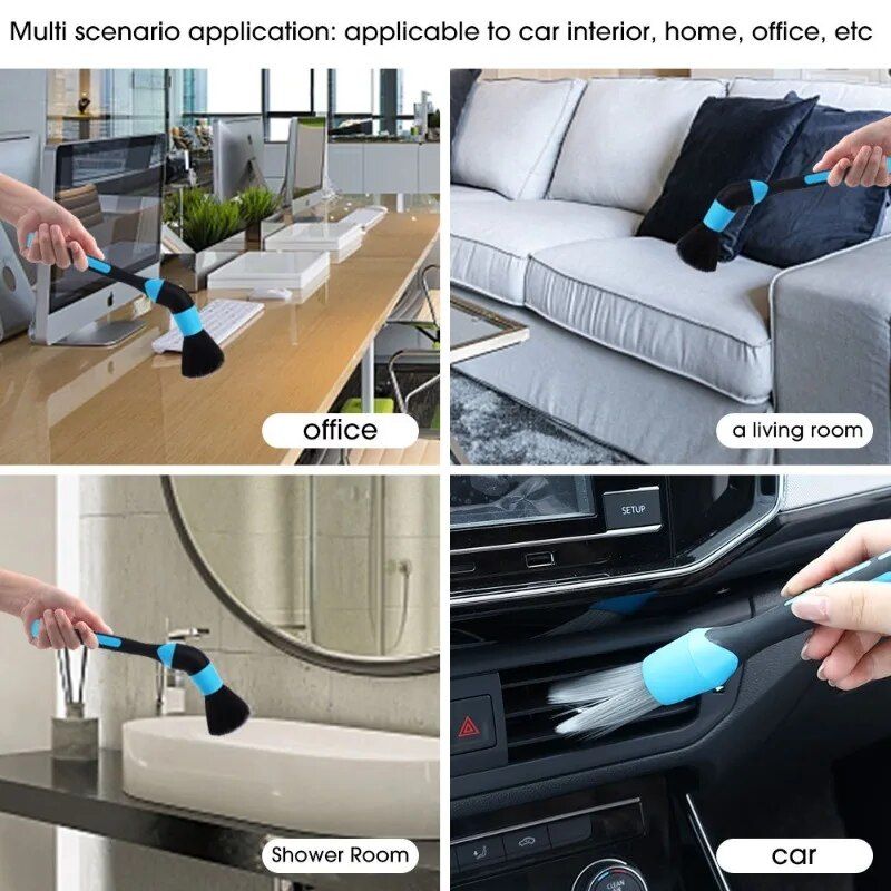 Universal Car Interior Detailing Brushes - 4-in-1 Multi-Style Cleaning Kit