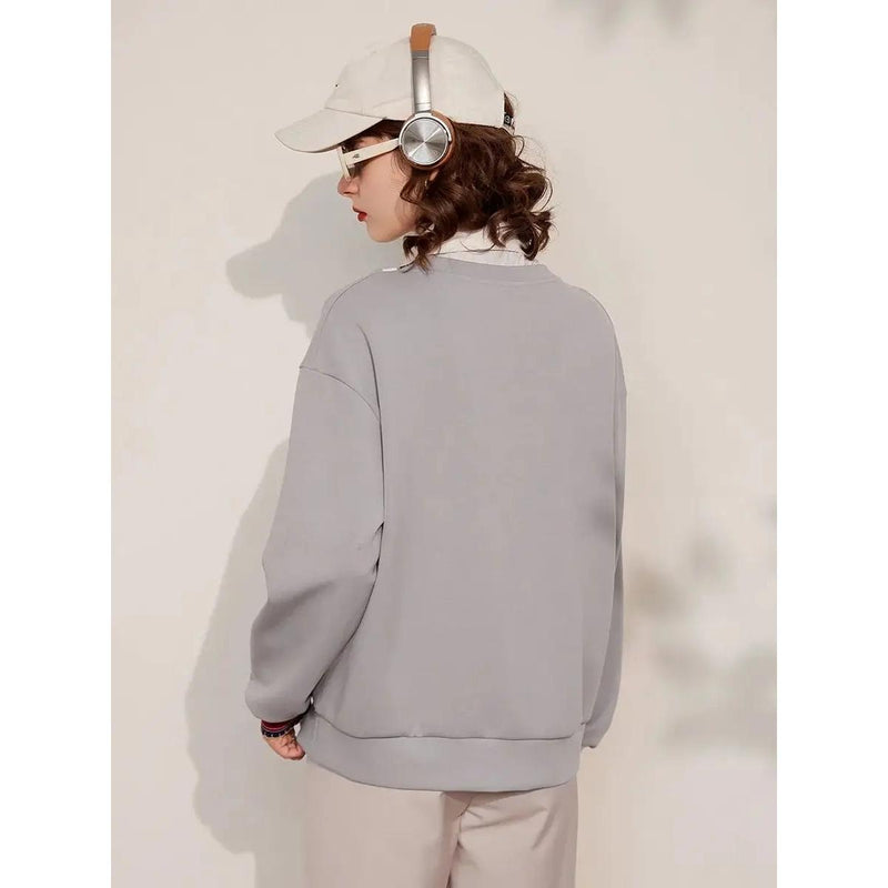 women's loose pullover sweatshirt, view 4 - MRSLM