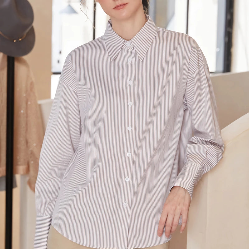 striped long sleeve shirt, view 4 - MRSLM