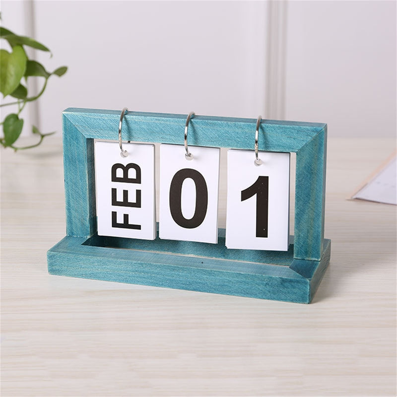 timeless wooden flip calendar, view 4 - MRSLM