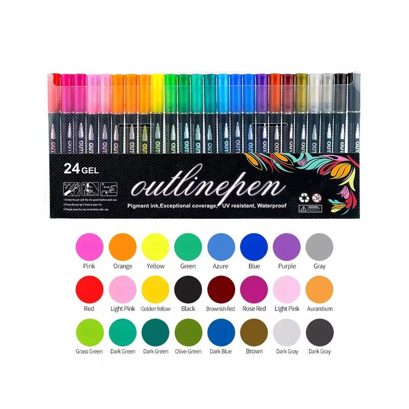 Double Line Contour Pen Set