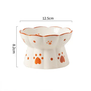 elevated cat ceramic food bowl set, view 7 - MRSLM