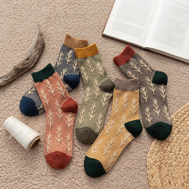 Retro-Wollsocken im koreanischen Stil