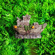 sunken shipwreck aquarium ornament, view 2 - MRSLM