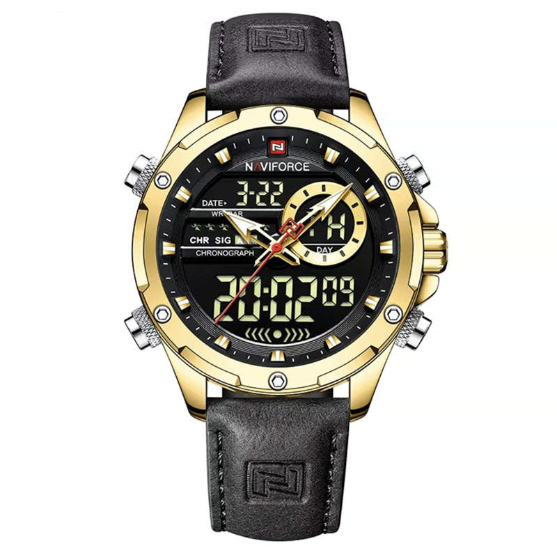 Men's Trendy Waterproof Dual Display Student Multifunctional Watch