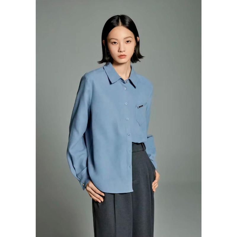 long sleeve polo neck blouse, view 4 - MRSLM