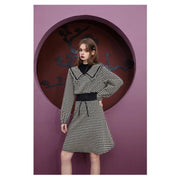 retro plaid long sleeve dress, view 7 - MRSLM