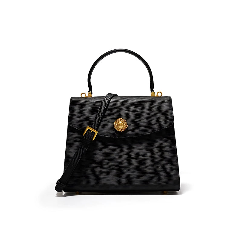 Trendy Retro Split Leather Shoulder Handbag for Women