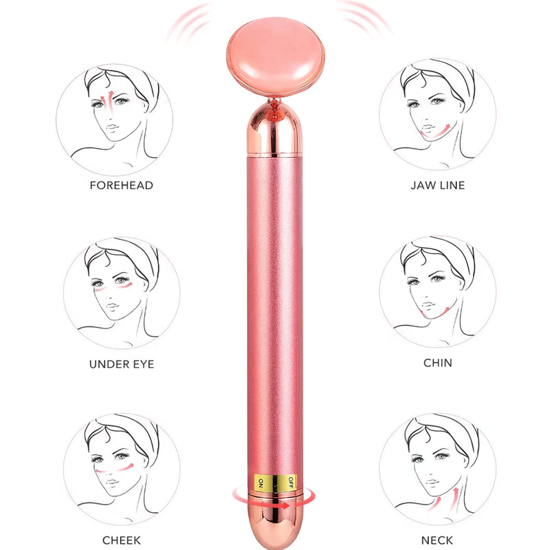 5-in-1 rose quartz face massager wand, view 7 - MRSLM