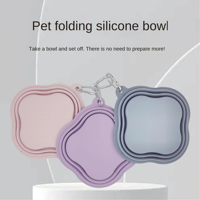 collapsible silicone pet bowl, view 6 - MRSLM