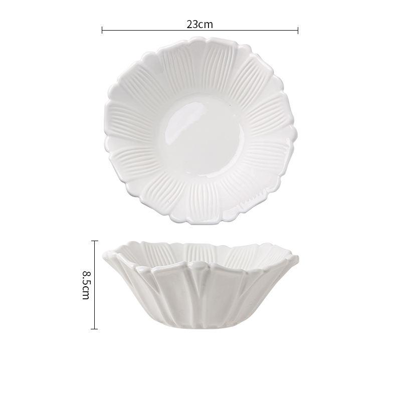 flower shaped ceramic deep bowl, view 4 - MRSLM