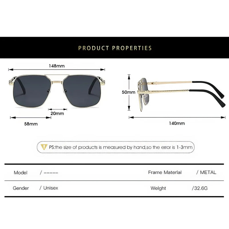 metal square frame sunglasses, view 18 - MRSLM