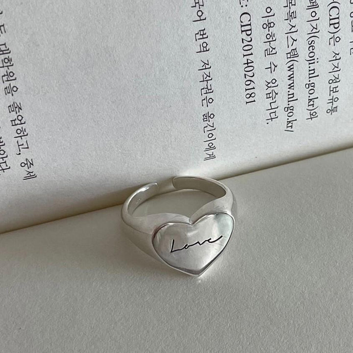 Sterling Silver Letter Love Versatile Ring