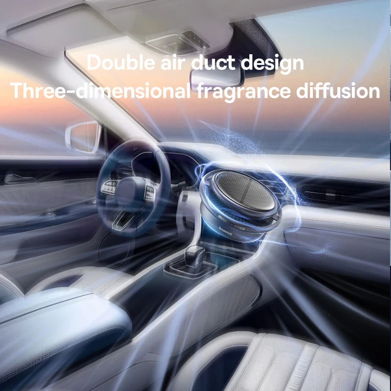 solar car air freshener with rotating oil diffuser, view 6 - MRSLM