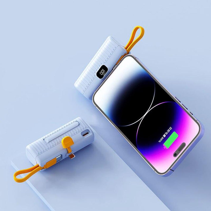 Ultra-Compact 30000mAh Power Bank with Built-in Cables & Fast Charging