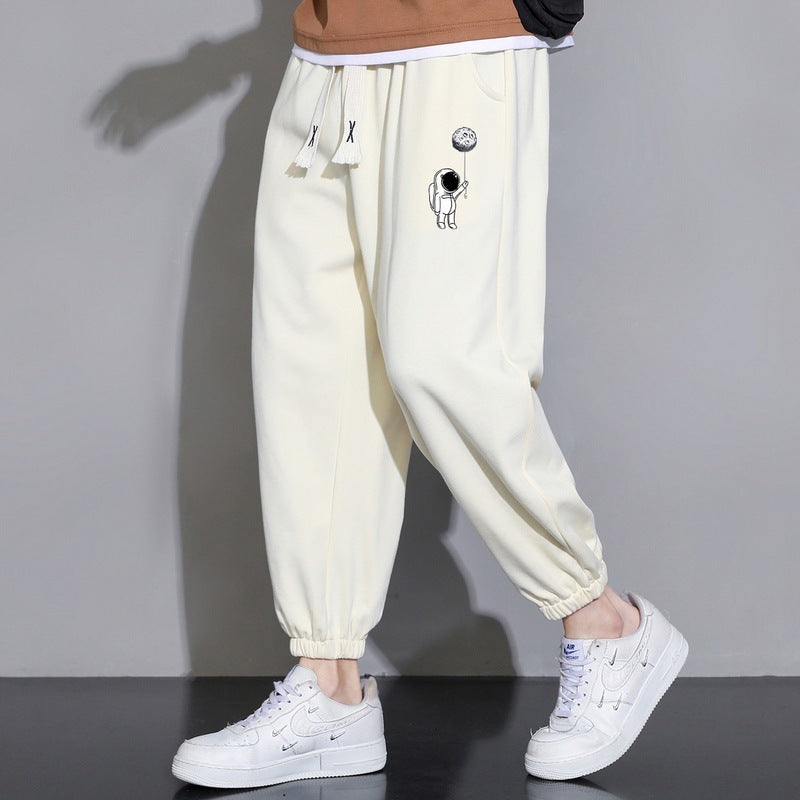 cropped casual loose mens long pants, view 3 - MRSLM