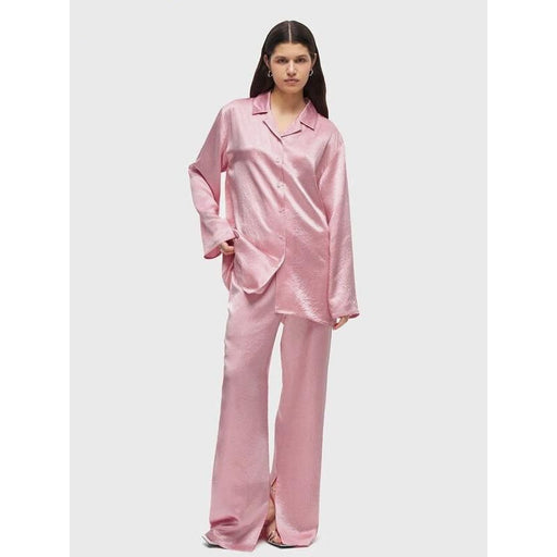two-piece shirt and wide leg pants set, view 2 - MRSLM