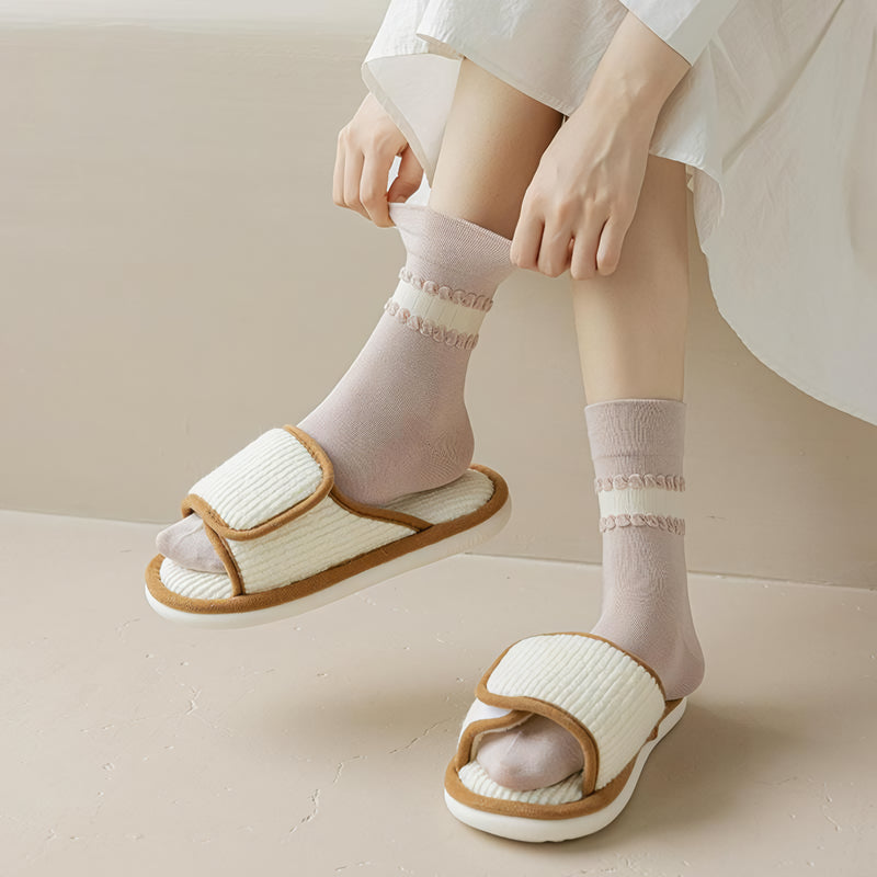 Baumwollsocken für Damen, mittelhoch