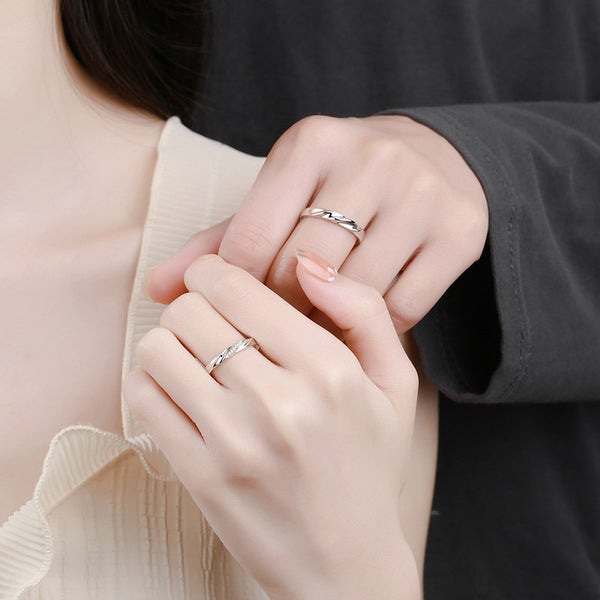 925 Sterling Silver Couple Ring Female