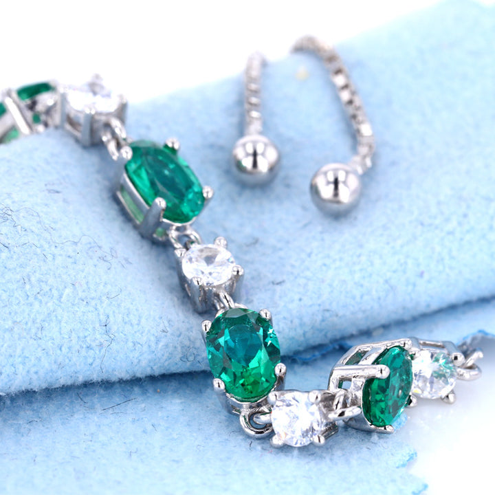 Emerald Bracelet 3 Carat Group Set Sidestones