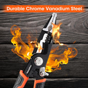 8.5-inch wire cutters and strippers with flush pliers, view 3 - MRSLM