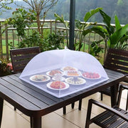 lace trimmed foldable mesh food cover, view 6 - MRSLM