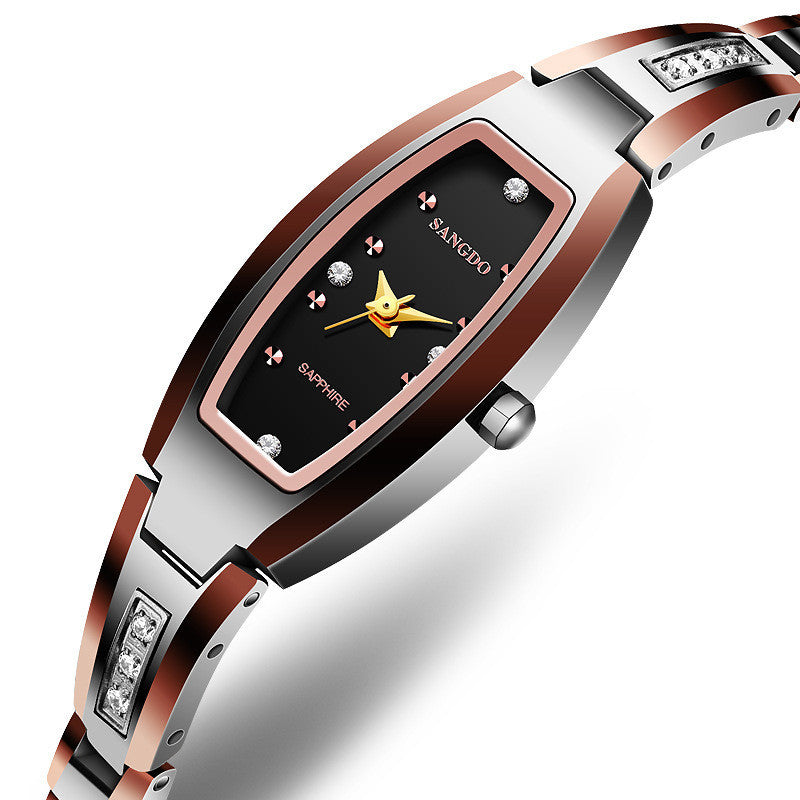 Tungsten Steel Waterproof Quartz Female Watch