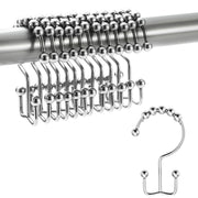 12-pack metal double glide shower curtain hooks, view 3 - MRSLM